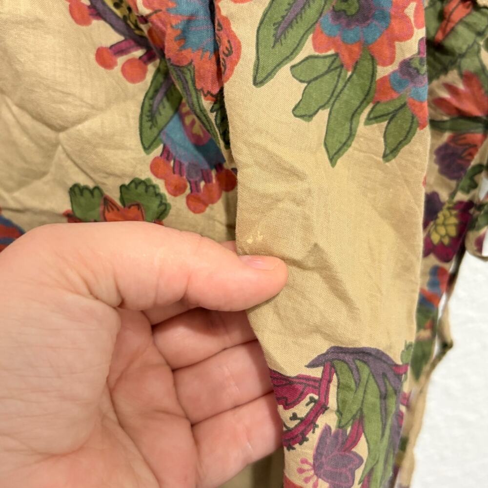 Vintage y2k Old Navy Floral Blouse Boho Baby Doll Cottage Fairy Puff Sleeve - Picture 6 of 7